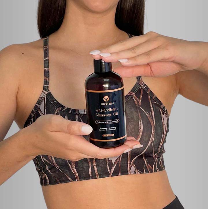 Lipo Oil cellulite massage oil for thighs, abs and glutes firming — Lipotek
